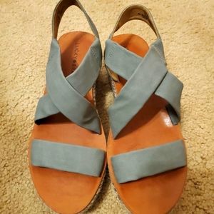 Lucky Brand sage wedge/platform sandals